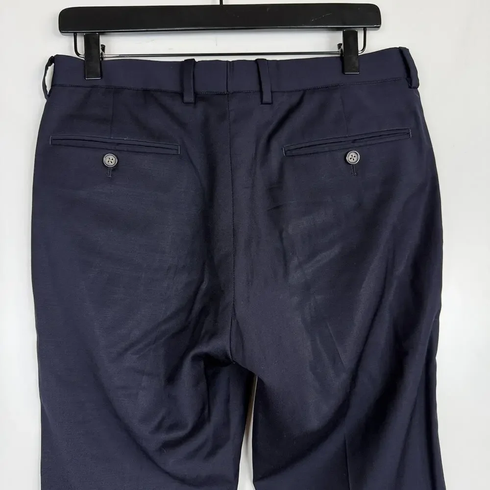 J.Crew Ludlow Slim Fit Men Navy Wool Blend Dress Pants - 30x30 W30 L30